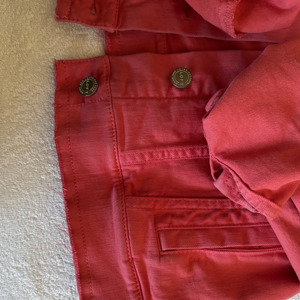 LOFT Red Jean Jacket - Picture 3 of 4